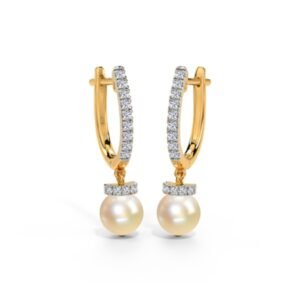 Bella Diamond with Pearl hoops Earring